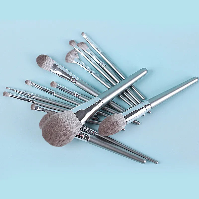 14-Piece Wooden Handle Makeup Brush Set