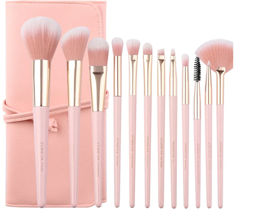 12-Piece Makeup Brush Set – Soft Bristle Beauty Kit